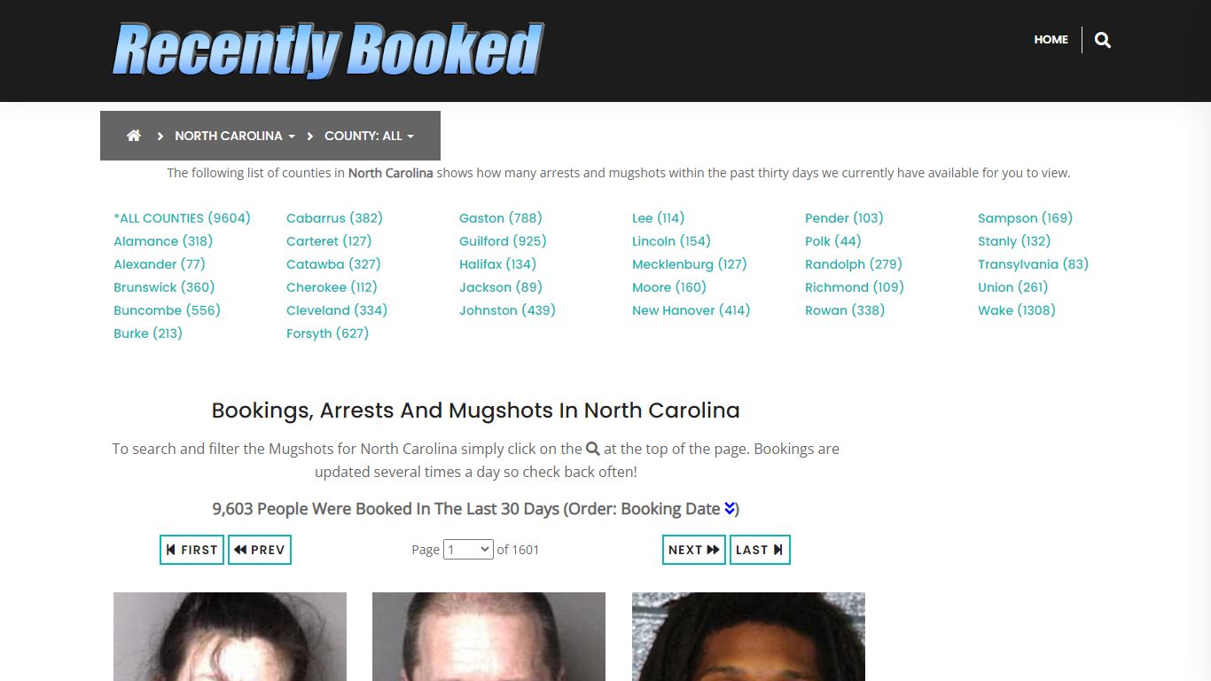 Recent bookings, Arrests, Mugshots in North Carolina - Recently Booked